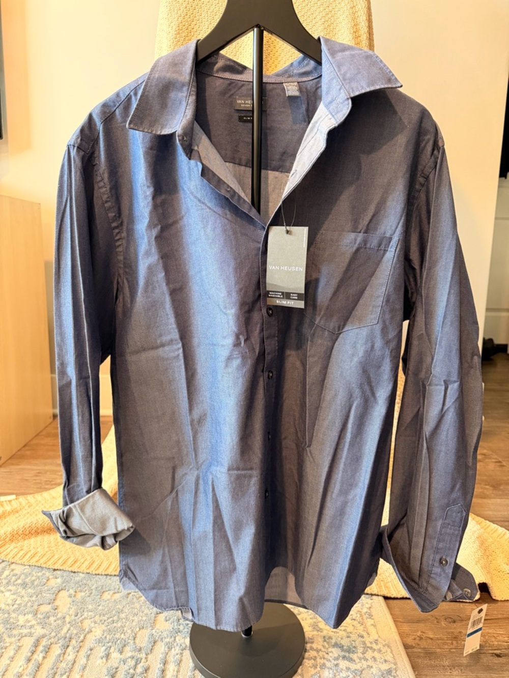 Van Heusen Men's Navy Blue Lightweight Shirt Jacket